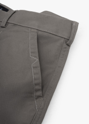 Quần Short Kaki Diễu 2 Bên Miệng Túi Form Straight QS074 Màu Xám Đậm