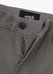 Quần Short Kaki Diễu 2 Bên Miệng Túi Form Straight QS074 Màu Xám Đậm