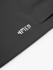 Quần Short Thể Thao In Chữ 4MEN ở Túi Form Relax Sport QS077 Màu Đen