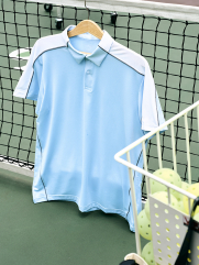 Áo Polo Thể Thao Phối In Logo 4MEN Club Sau Lưng Form Regular PO169 Màu Xanh Biển