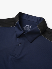 Áo Polo Thể Thao Phối In Logo 4MEN Club Sau Lưng Form Regular PO169 Màu Xanh Đen