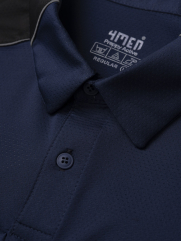 Áo Polo Thể Thao Phối In Logo 4MEN Club Sau Lưng Form Regular PO169 Màu Xanh Đen