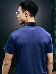 Áo Polo Thể Thao Phối In Logo 4MEN Club Sau Lưng Form Regular PO169 Màu Xanh Đen