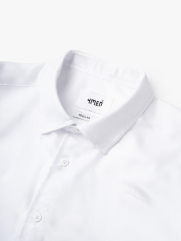 Áo Sơ Mi Tay Ngắn Sớ Chéo Thêu Chữ 4M Form Regular SM179