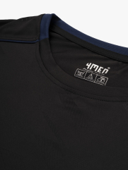 Áo Thun Thể Thao Cổ Phối 2 Màu Form Regular AT176 Màu Đen