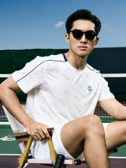 Áo Thun Thể Thao Cổ Phối 2 Màu Form Regular AT176 Màu Trắng