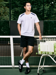 Áo Thun Thể Thao Phối Vai Form Regular AT177 Màu Trắng