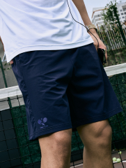 Quần Short Thể Thao In Logo 4Men Club Form Regular QS079 Màu Xanh Đen