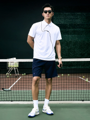 Quần Short Thể Thao In Logo 4Men Club Form Regular QS079 Màu Xanh Đen