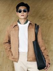 Áo Khoác Da Lộn Dây Kéo Form Regular AK079 Màu Bò