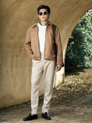 Áo Khoác Da Lộn Dây Kéo Form Regular AK079 Màu Bò