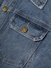 Áo Khoác Jean Trơn Túi Hộp 2 Bên Form Regular AK077 Màu Xanh Biển Đậm