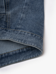 Áo Khoác Jean Trơn Túi Hộp 2 Bên Form Regular AK077 Màu Xanh Biển Đậm