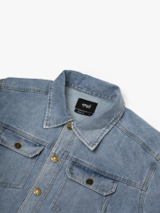 Áo Khoác Jean Trơn Túi Hộp 2 Bên Form Regular AK077 Màu Xanh Biển Nhạt