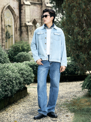 Áo Khoác Jean Trơn Túi Hộp 2 Bên Form Regular AK077 Màu Xanh Biển Nhạt