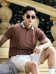 Áo Polo Cổ Phối Màu Form Regular PO172 Màu Nâu