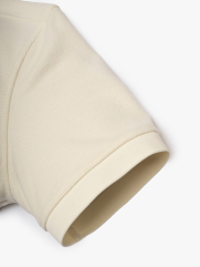 Áo Polo Dệt Kim Dây Kéo Form Slimfit PO174 Màu Trắng Kem