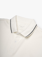 Áo Polo Phối Bo Cổ Dệt Mè Form Regular PO173 Màu Trắng