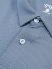 Áo Polo Thể Thao In Logo 4M Tròn Form Regular PO171 Màu Xám Xanh