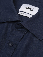 Áo Sơ Mi Denim Thêu Just Breath Form Regular SM196 Màu Xanh Biển Đậm