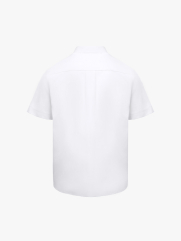 Áo Sơ Mi Tay Ngắn Thêu Logo M Form Regular SM197 Màu Trắng