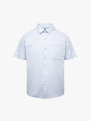 Áo Sơ Mi Tay Ngắn Thêu Logo M Form Regular SM197 Màu Xanh Biển