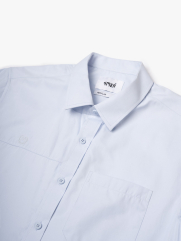 Áo Sơ Mi Tay Ngắn Thêu Logo M Form Regular SM197 Màu Xanh Biển