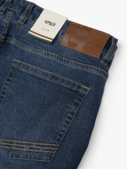 Quần Jean Diễu Túi Sau Form Slimfit QJ117 Màu Xanh Biển Đậm