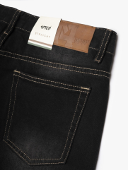 Quần Jean Rã Diễu Thêu Chữ Just Breath Form Straight QJ119 Màu Đen