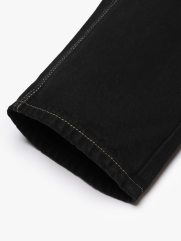 Quần Jean Rã Diễu Thêu Chữ Just Breath Form Straight QJ119 Màu Đen