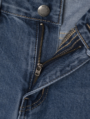 Quần Jean Rã Diễu Thêu Chữ Just Breath Form Straight QJ119 Màu Xanh Biển Đậm