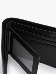 VÍ DA CHÂN KIM CÁNH LẬT TRƠN DÁNG NGANG BV056 Màu Đen