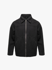 Áo Khoác Jean Trơn Dây Kéo Form Regular AK076 Màu Đen