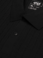 Áo Polo Dệt Kim Vặn Thừng Form Slimfit PO177 Màu Đen