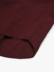 Áo Sơ Mi Tay Dài Linen Trơn Form Regular SM199 Màu Đỏ Đô