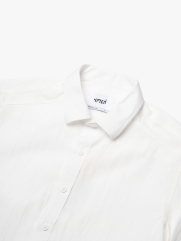 Áo Sơ Mi Tay Dài Linen Trơn Form Regular SM199 Màu Trắng