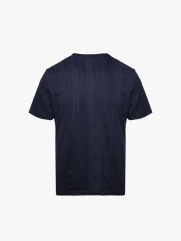 Áo Thun Dệt Kim Họa Tiết Form Slimfit AT182 Màu Xanh Đen