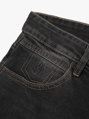 Quần Jean Rã Diễu Trang Trí Thêu 4M Form Regular QJ121 Màu Xám