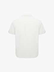 Áo Sơ Mi Cổ Cuban Thêu Đầu Ngựa Form Regular SM200 Màu Trắng