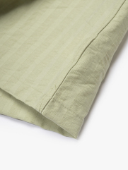 Áo Sơ Mi Cổ Cuban Thêu Đầu Ngựa Form Regular SM200 Màu Xanh