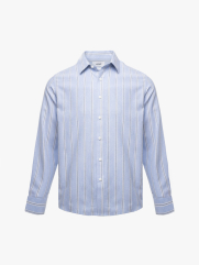 Áo Sơ Mi Sọc Thêu Logo Ngựa Form Regular SM202 Màu Sọc Xanh Biển