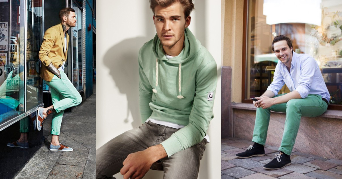 Cách diện đồ nam màu xanh bạc hà