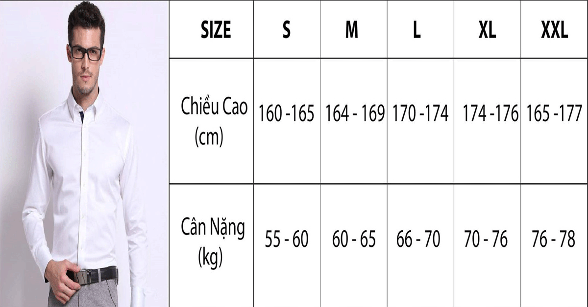 Cách chọn size áo sơ mi nam chuẩn