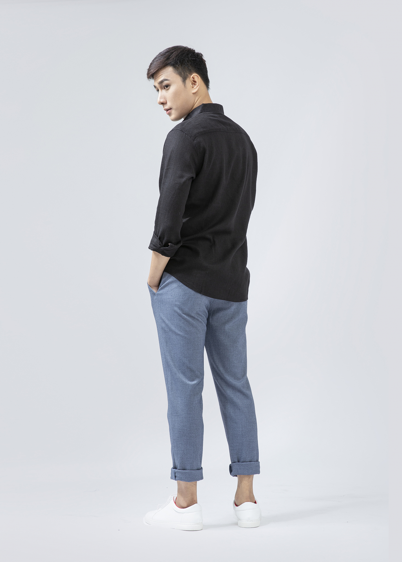 Áo Sơ Mi Linen ASM1269 Màu Đen