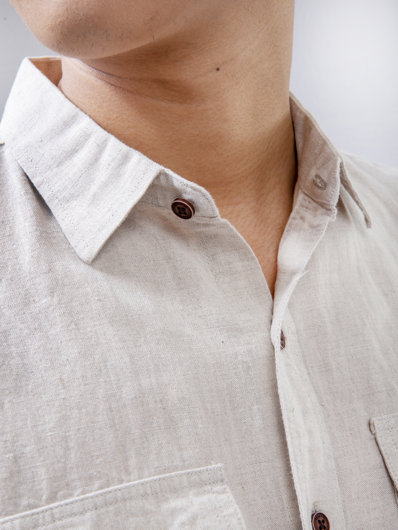 Áo Sơ Mi Linen ASM1269 Màu Kem