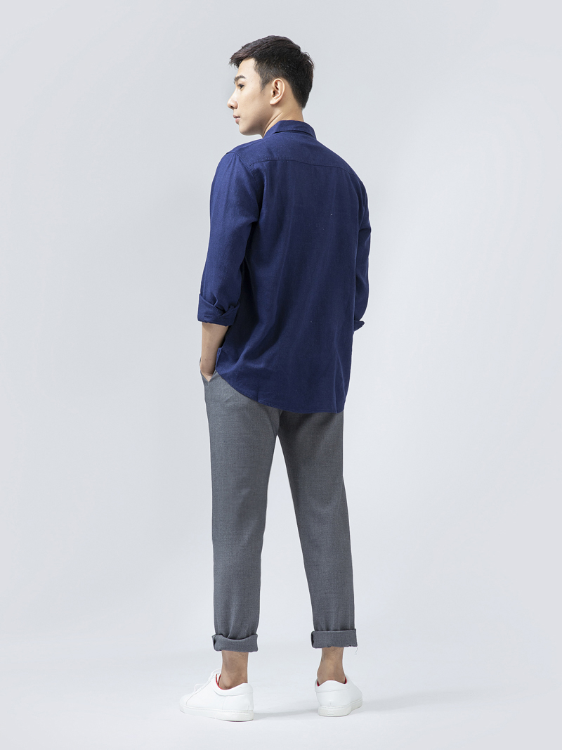Áo Sơ Mi Linen ASM1269 Màu Xanh Đen