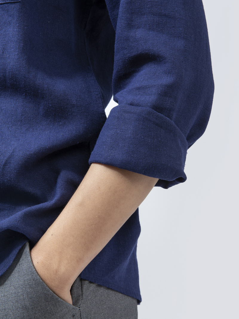 Áo Sơ Mi Linen ASM1269 Màu Xanh Đen