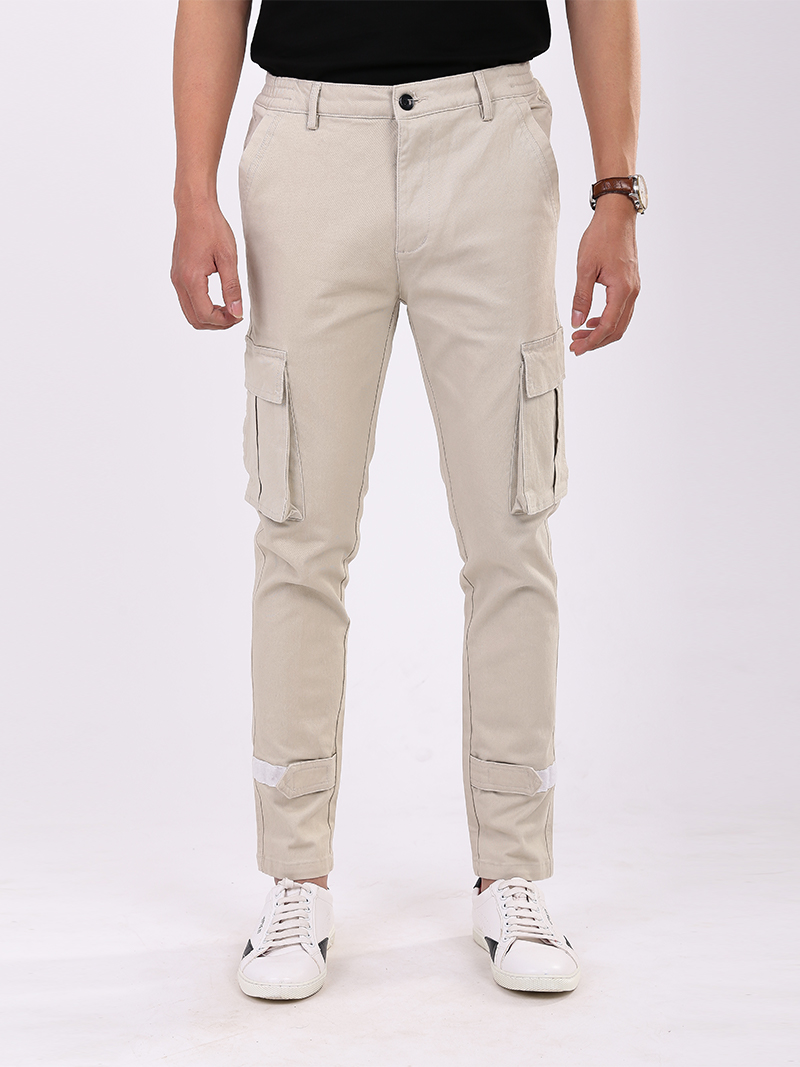 Quần Jogger Túi Hộp J11 Màu Kem