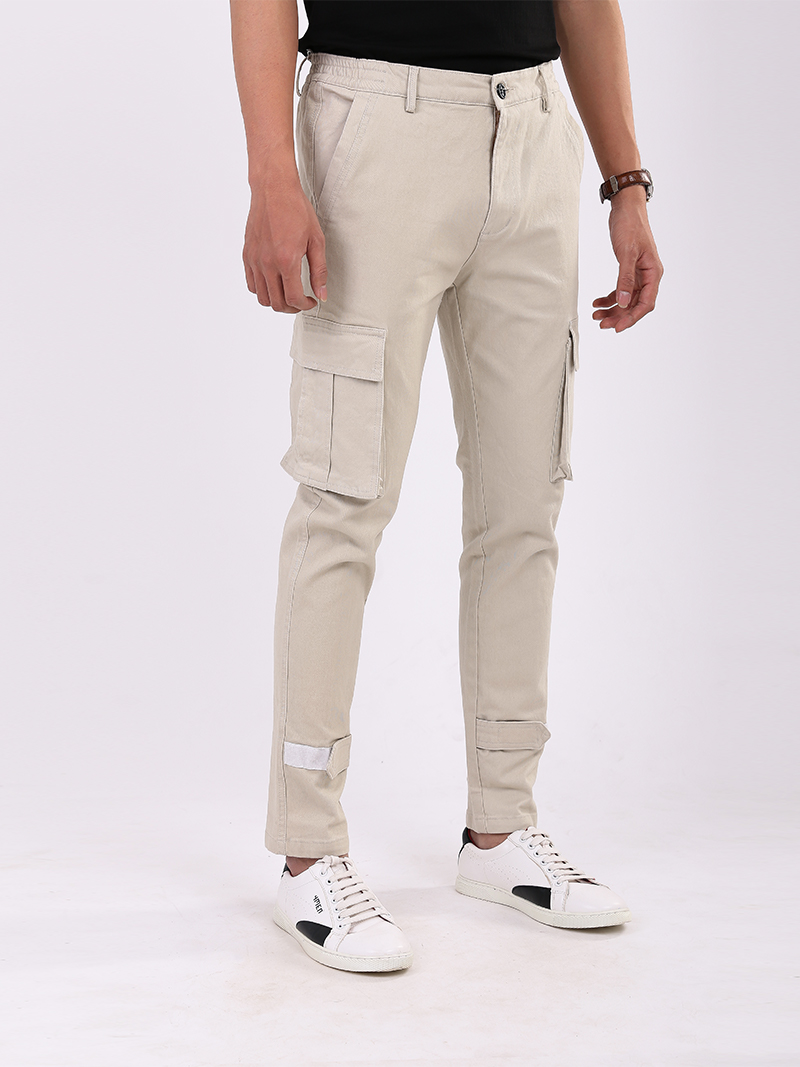 Quần Jogger Túi Hộp J11 Màu Kem