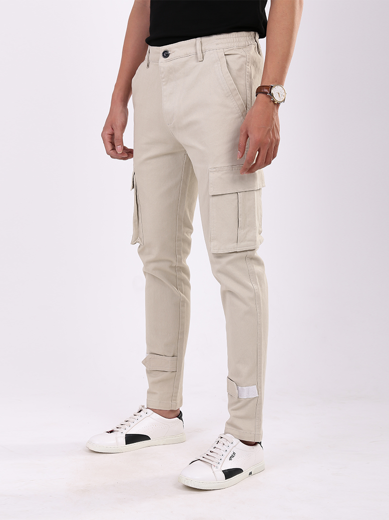 Quần Jogger Túi Hộp J11 Màu Kem